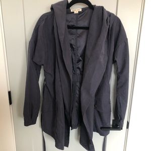 Navy suede statement jacket